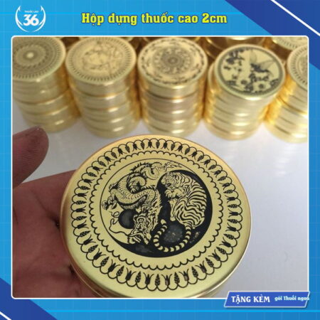 hộp đựng thuốc lào bằng đồng 2cm