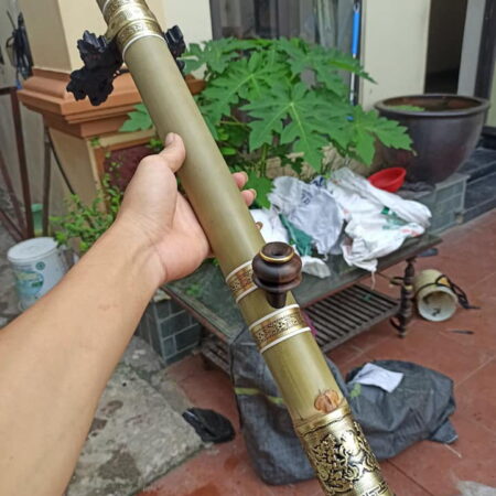 ĐIẾU CÀY NỨA BỌC ĐỒNG NỔI 65cm
