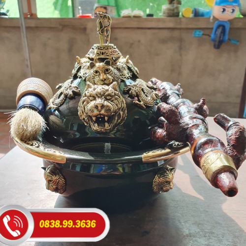 Điếu Bát Rồng Cực Víp Men Xanh Ngọc