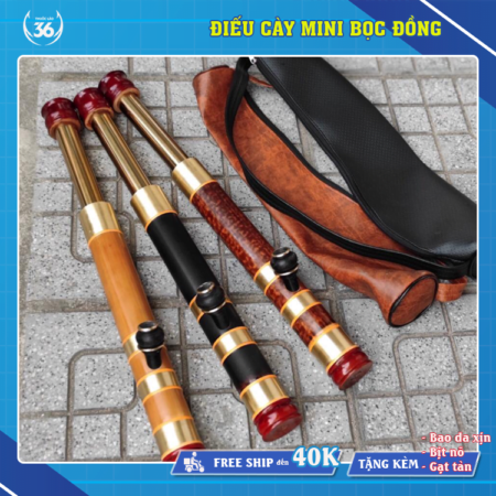 Điếu cày Mini Chống Đổ Nước- Tặng kèm bao da