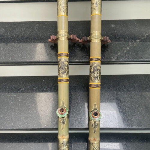 Điếu Cày Nứa 73cm Bọc Đồng Đan Mây