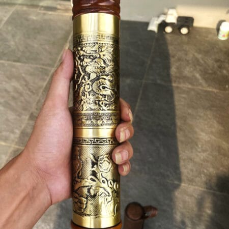 Điếu Cày Bọc Đồng Giấu Nõ 25cm - 40cm Hoa Văn Long Phụng