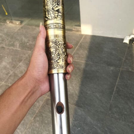 Điếu Cày Bọc Đồng Giấu Nõ 25cm - 40cm Hoa Văn Long Phụng