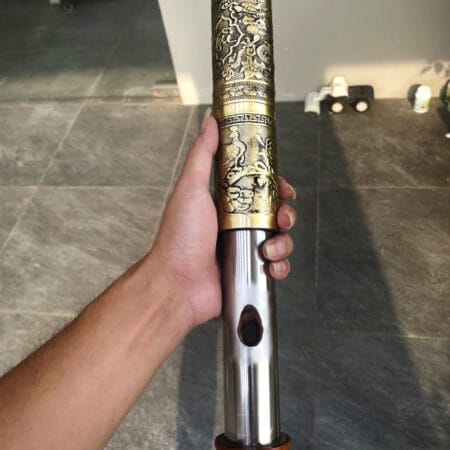 Điếu Cày Bọc Đồng Giấu Nõ 25cm - 40cm Hoa Văn Long Phụng