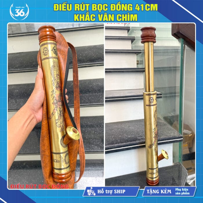 Điếu Rút Bọc Đồng 41cm